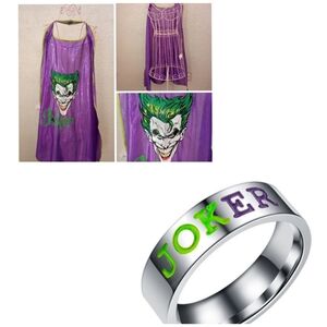 Joker Gift Set Ring Cape Cosplay Halloween Costume Party Themed Event Festival